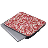 William Morris Thistle Damask, Dark Red & White Laptopschutzhülle (Vorne Knopf)