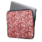 William Morris Thistle Damask, Dark Red & White Laptopschutzhülle (Vorderseite Links)