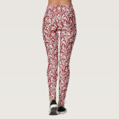 William Morris Thistle Damask, Dark Red & White Leggings (Rückseite)
