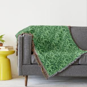 William Morris Thistle Damask, Emerald Green Decke
