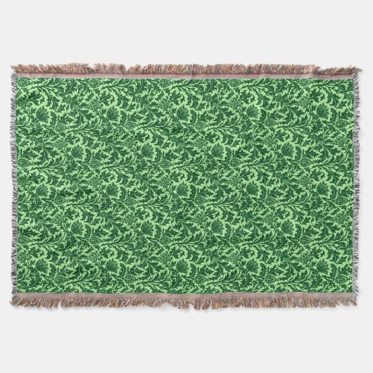 William Morris Thistle Damask, Emerald Green Decke (Vorderseite)