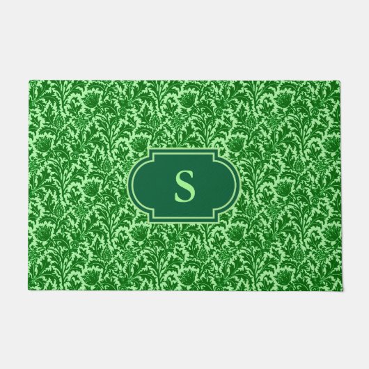 William Morris Thistle Damask, Emerald Green Fußmatte (Vorderseite)