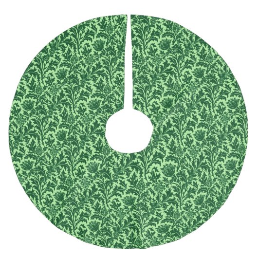 William Morris Thistle Damask, Emerald Green Polyester Weihnachtsbaumdecke (Vorderseite)