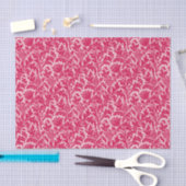 William Morris Thistle Damask, Fuchsia Pink Seidenpapier (Handwerk)