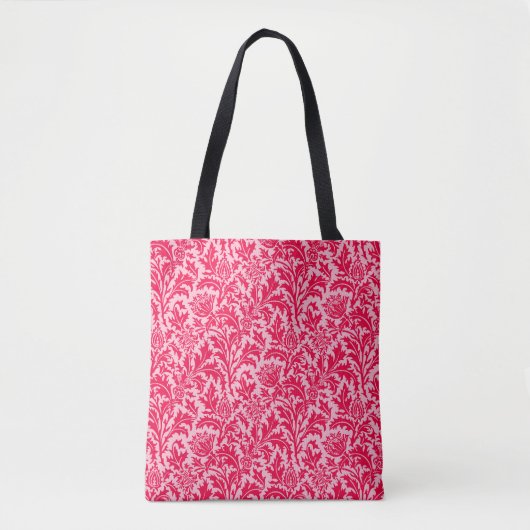 William Morris Thistle Damask, Fuchsia Pink Tasche (Vorderseite)