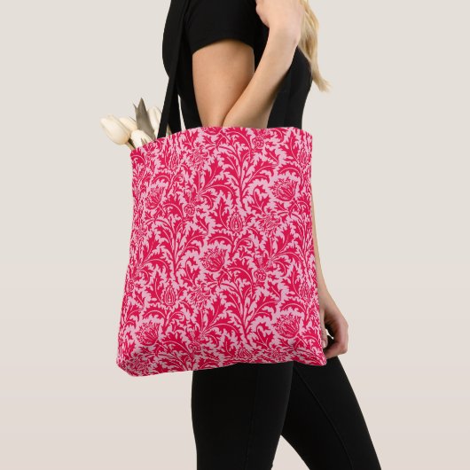 William Morris Thistle Damask, Fuchsia Pink Tasche (Von Nahem)