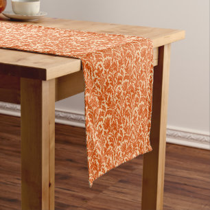 William Morris Thistle Damask, Mandarin Orange Kurzer Tischläufer