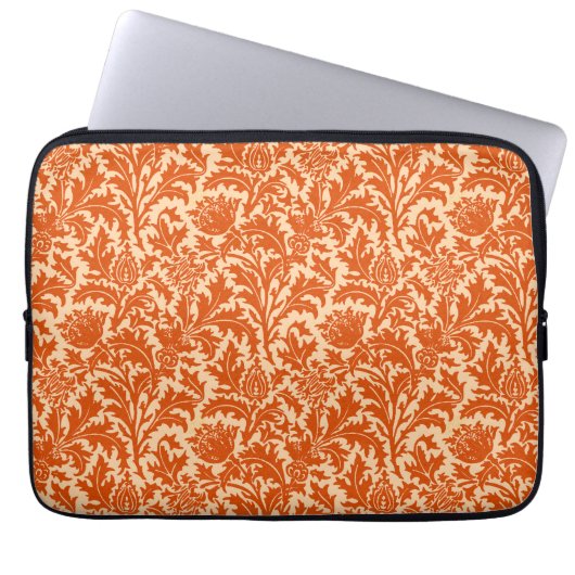 William Morris Thistle Damask, Mandarin Orange Laptopschutzhülle (Vorderseite)