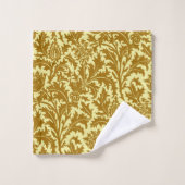 William Morris Thistle Damask, Mustard Gold Badhandtuch Set (Waschlappen)