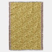 William Morris Thistle Damask, Mustard Gold Decke (Vorderseite Vertikal)