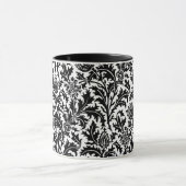 William Morris Thistle Damask, Schwarz auf Weiß Tasse (Zentrum)