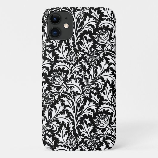 William Morris Thistle Damask, Schwarz und Weiß Case-Mate iPhone Hülle (Rückseite)
