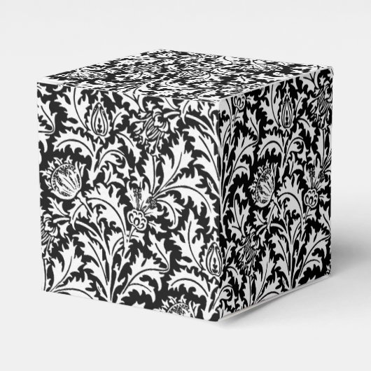 William Morris Thistle Damask, Schwarz und Weiß Geschenkschachtel (Vorderseite)