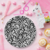 William Morris Thistle Damask, Schwarz und Weiß Pappteller (Party)