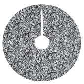 William Morris Thistle Damask, Schwarz und Weiß Polyester Weihnachtsbaumdecke (Vorderseite)