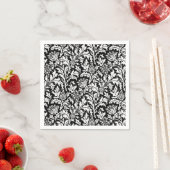 William Morris Thistle Damask, Schwarz und Weiß Serviette (Beispiel)