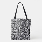 William Morris Thistle Damask, Schwarz und Weiß Tasche (Rückseite)
