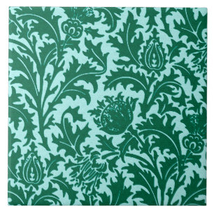 William Morris Thistle Damask, Türkis und Aqua Fliese
