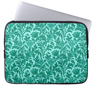 William Morris Thistle Damask, Türkis und Aqua Laptopschutzhülle