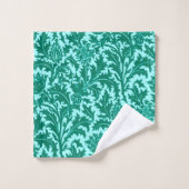 William Morris Thistle Damask, Turquoise and Aqua Badhandtuch Set (Waschlappen)