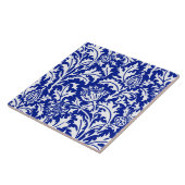William Morris Thistle Damask White über Cobalt Bl Fliese (Seite)