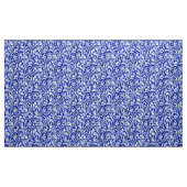 William Morris Thistle Damask White über Cobalt Bl Stoff (Yard (91,4 cm))