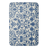 William Morris Thistle Damast Kobaltblau und Weiß Badematte (Vorderseite Vertikal)