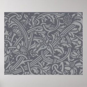 William Morris Thistle Floral Wallpaper Blume Art Poster