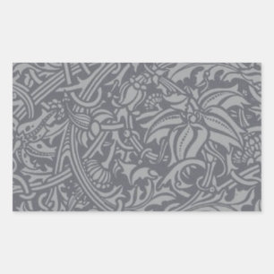William Morris Thistle Floral Wallpaper Blume Art Rechteckiger Aufkleber