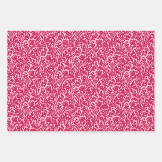 William Morris Thistle, Orange, Türkis, Rosa Geschenkpapier Set (Vorderseite 3)