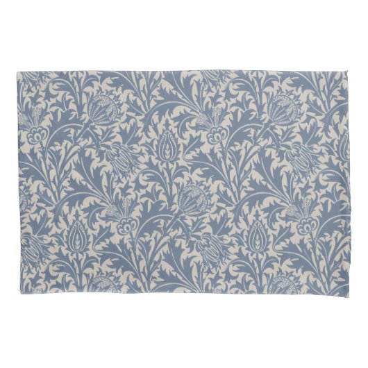 William Morris Thistle Sage Blue Pattern Kissenbezug (Vorderseite)