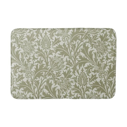 William Morris Thistle Sage Green Pattern Badematte (Vorderseite)