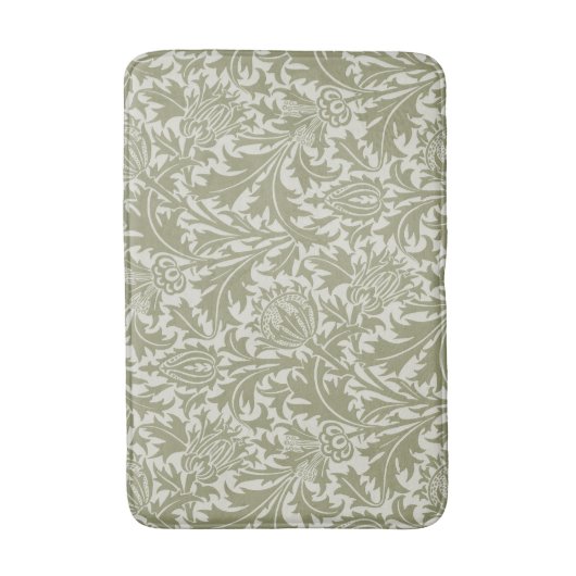 William Morris Thistle Sage Green Pattern Badematte (Vorderseite Vertikal)