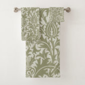 William Morris Thistle Sage Green Pattern Badhandtuch Set (Insitu)