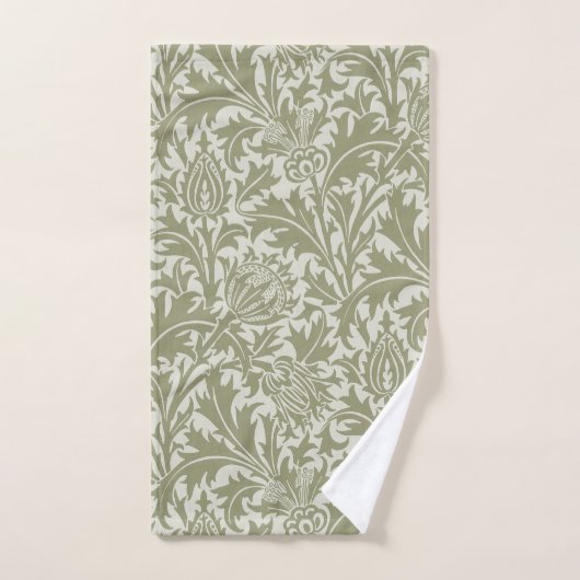 William Morris Thistle Sage Green Pattern Badhandtuch Set (Handtuch)