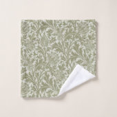 William Morris Thistle Sage Green Pattern Badhandtuch Set (Waschlappen)