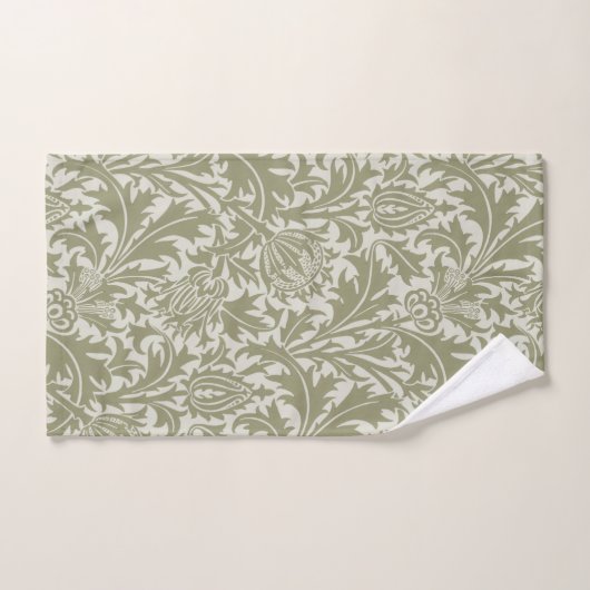 William Morris Thistle Sage Green Pattern Badhandtuch Set (Handtuch)