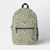 William Morris Thistle Sage Green Pattern Bedruckter Rucksack (Vorderseite)