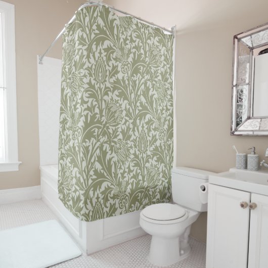 William Morris Thistle Sage Green Pattern Duschvorhang (Beispiel)
