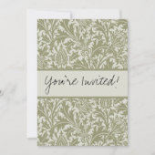 William Morris Thistle Sage Green Pattern Einladung (Vorderseite)