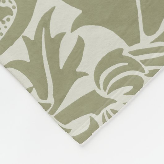 William Morris Thistle Sage Green Pattern Fleecedecke (Ecke)