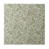 William Morris Thistle Sage Green Pattern Fliese (Vorderseite)
