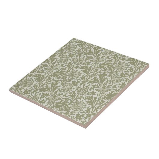 William Morris Thistle Sage Green Pattern Fliese (Seite)