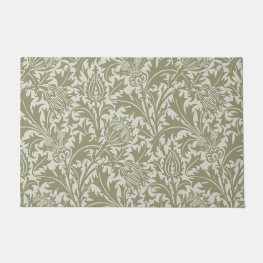 William Morris Thistle Sage Green Pattern Fußmatte (Vorderseite)