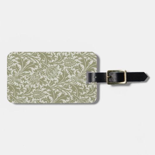 William Morris Thistle Sage Green Pattern Gepäckanhänger (Vorderseite horizontal)