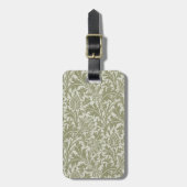 William Morris Thistle Sage Green Pattern Gepäckanhänger (Vorderseite vertikal)