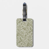 William Morris Thistle Sage Green Pattern Gepäckanhänger (Rückseite vertikal)