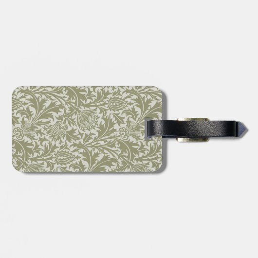 William Morris Thistle Sage Green Pattern Gepäckanhänger (Rückseite horizontal)