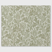 William Morris Thistle Sage Green Pattern Geschenkpapier (Flach)