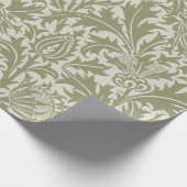 William Morris Thistle Sage Green Pattern Geschenkpapier (Ecke)